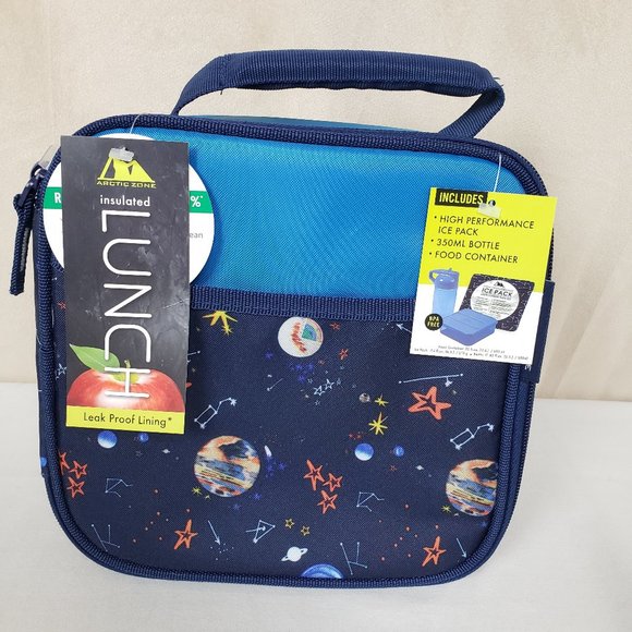 Arctic Zone Insulated Lunch Bag, Leak Proof Lining, Blue Outer Space - Picture 1 of 5